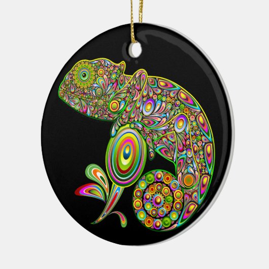 Chameleon Psychedelic Fantasy Keramik Ornament (Links)