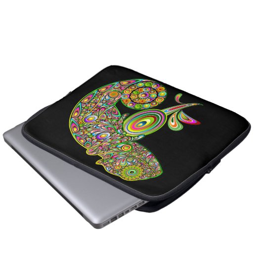 Chameleon Psychedelic Fantasy Laptopschutzhülle (Vorne Knopf)