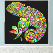 Chameleon Psychedelic Fantasy Leinwanddruck (Insitu (Holzboden))