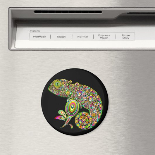 Chameleon Psychedelic Fantasy Magnet (In Situ (Geschirrspüler))