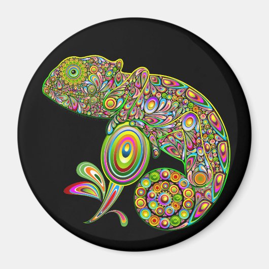 Chameleon Psychedelic Fantasy Magnet (Vorne)