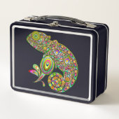 Chameleon Psychedelic Fantasy Metall Brotdose (Vorderseite)