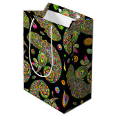 Chameleon Psychedelic Fantasy Mittlere Geschenktüte (Rückseite Schrägansicht)