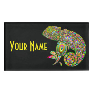 Chameleon Psychedelic Fantasy Namenschild