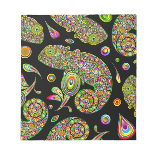 Chameleon Psychedelic Fantasy Notizblock (Vorderseite)