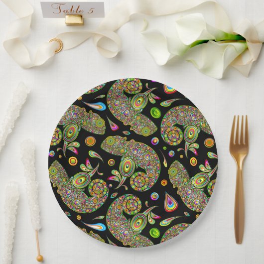 Chameleon Psychedelic Fantasy Pappteller (Hochzeit)