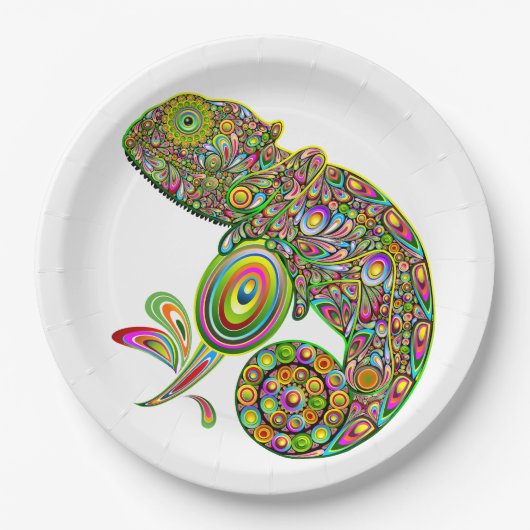 Chameleon Psychedelic Fantasy Pappteller (Vorderseite)