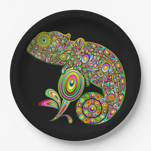 Chameleon Psychedelic Fantasy Pappteller (Vorderseite)
