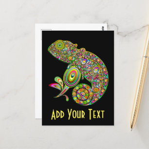 Chameleon Psychedelic Fantasy Postkarte