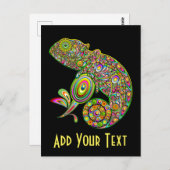 Chameleon Psychedelic Fantasy Postkarte (Vorne/Hinten)