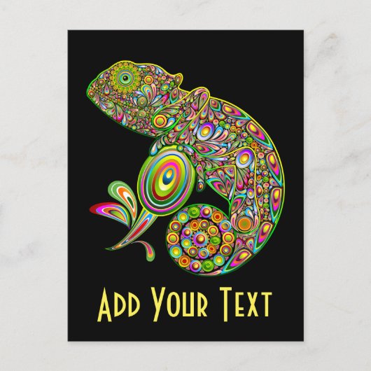 Chameleon Psychedelic Fantasy Postkarte (Vorderseite)