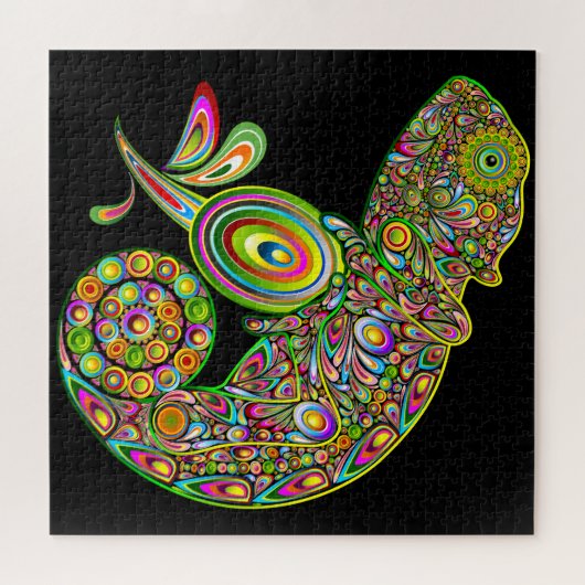 Chameleon Psychedelic Fantasy Puzzle (Horizontal)