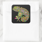 Chameleon Psychedelic Fantasy Quadratischer Aufkleber (Tasche)