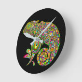 Chameleon Psychedelic Fantasy Runde Wanduhr (Winkel)