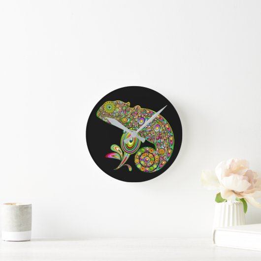 Chameleon Psychedelic Fantasy Runde Wanduhr (Zuhause)
