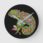 Chameleon Psychedelic Fantasy Runde Wanduhr (Vorderseite)
