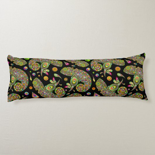 Chameleon Psychedelic Fantasy Seitenschläferkissen (Rückseite)