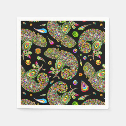 Chameleon Psychedelic Fantasy Serviette (Vorderseite)