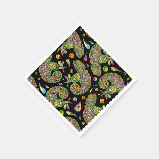 Chameleon Psychedelic Fantasy Serviette (Ecke)