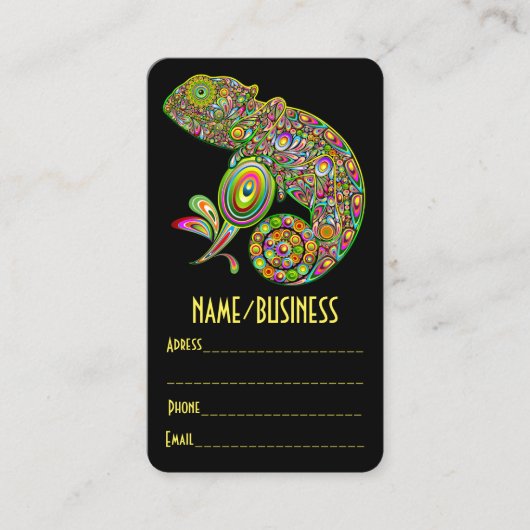 Chameleon Psychedelic Fantasy Visitenkarte (Vorderseite)
