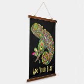 Chameleon Psychedelic Fantasy Wandteppich Mit Holzrahmen (Gewinkelt)