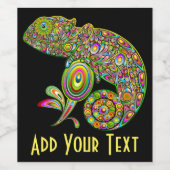 Chameleon Psychedelic Fantasy Weinetikett (Einzelnes Label)