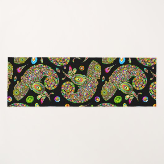 Chameleon Psychedelic Fantasy Yogamatte (Vorderseite (Horizontal))