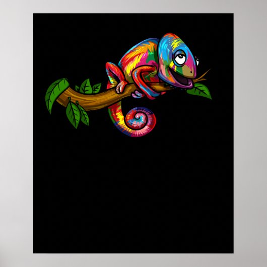 Chameleon Rainbow Lizard Colorful Reptile Poster (Vorne)