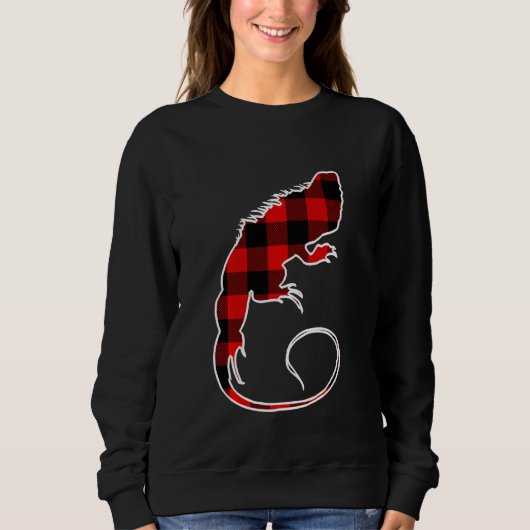 Chameleon Red Buffalo Kariert Lizard Matching Pj F Sweatshirt (Vorderseite)