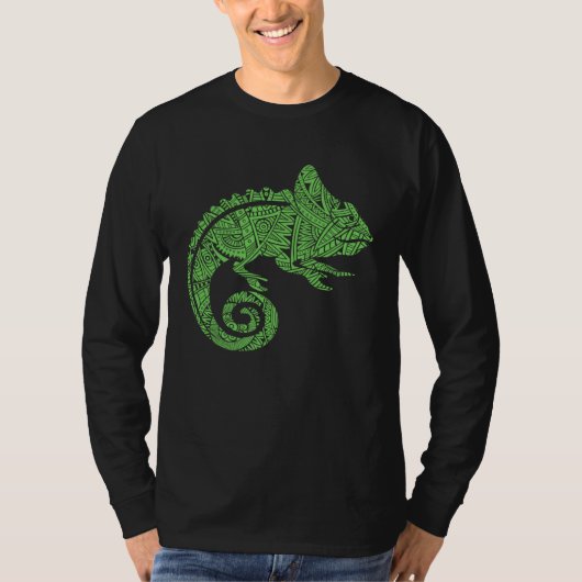 Chameleon Reptile Animal Aztec Maya Maori Tribal P T-Shirt (Vorderseite)