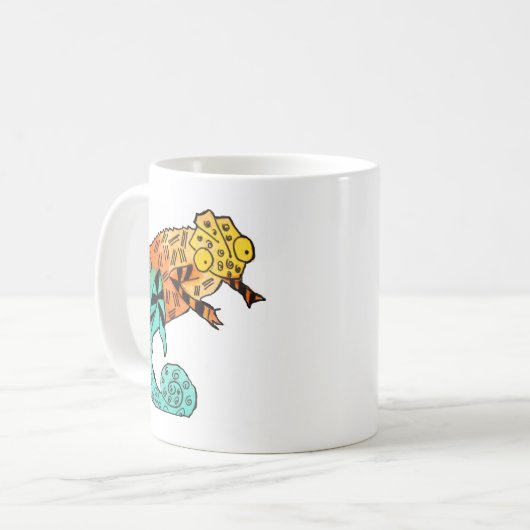Chameleon Reptile Art Illustration Kaffeetasse (Vorderseite Links)