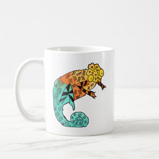 Chameleon Reptile Art Illustration Kaffeetasse (Links)