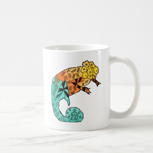 Chameleon Reptile Art Illustration Kaffeetasse (Rechts)
