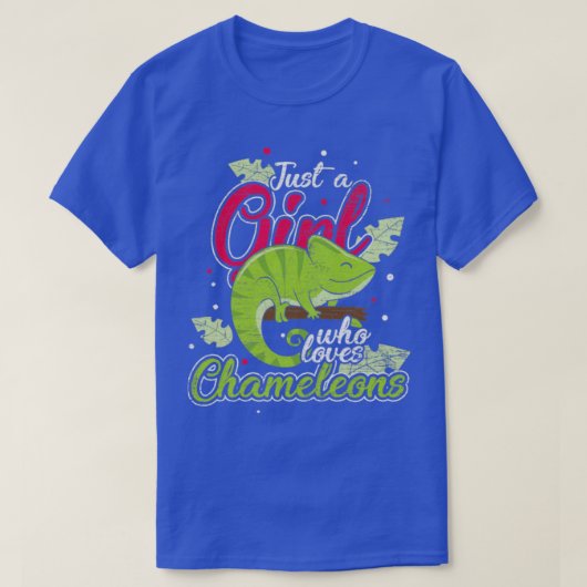 Chameleon Reptile Girl Retro Chameleons T-Shirt (Design vorne)