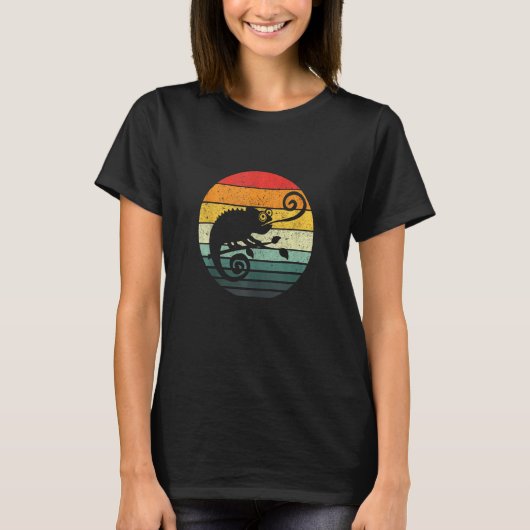 Chameleon Retro Sunset Vintag T-Shirt (Vorderseite)