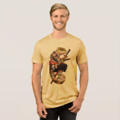 Chameleon Samurai - Tattooed Warrior mit Katana Tri-Blend Shirt (Vorderseite voll)