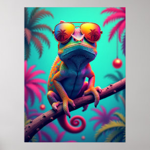 Chameleon Shades - Pop Art Fashion Meme Pet Poster