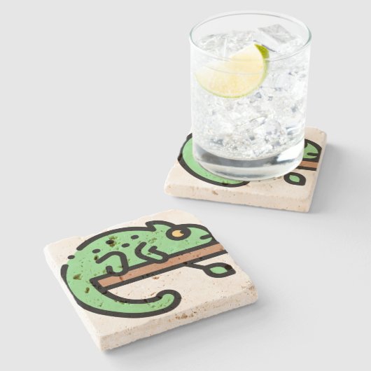 Chameleon Steinuntersetzer (Seitenansicht)