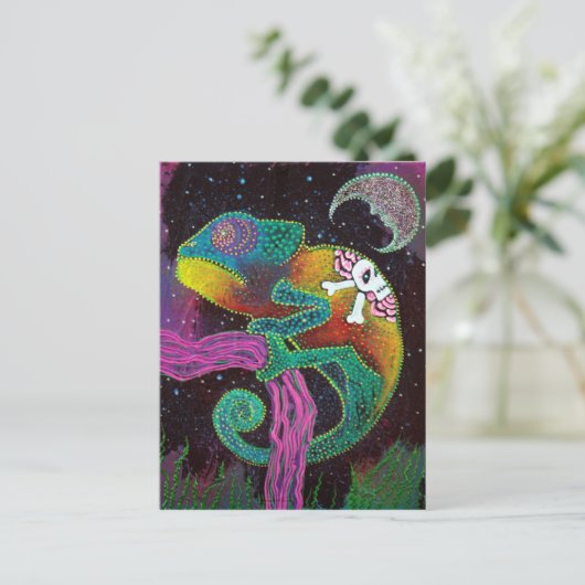 Chameleon Tattoo Postkarte (Stehend Vorderseite)