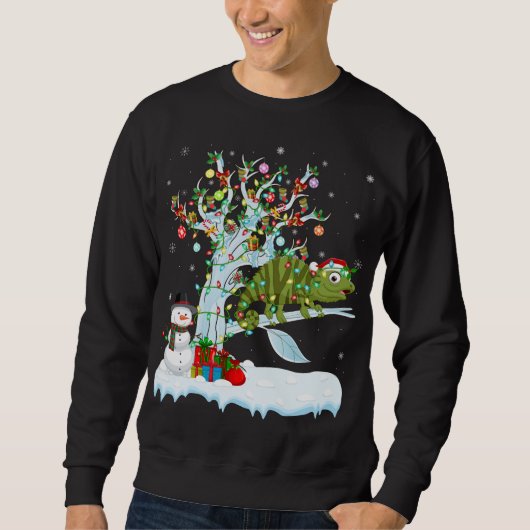 Chameleon Xmas Element Tree Lighting Chameleon Chr Sweatshirt (Vorderseite)