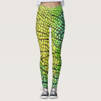 Chameleon Yellow Green Skin Leggings & Yoga Pants
