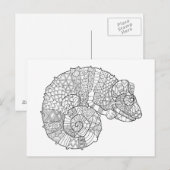 Chameleon Zendoodle Postkarte (Vorne/Hinten)