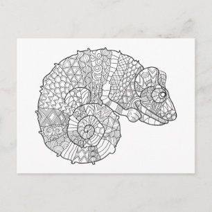 Chameleon Zendoodle Postkarte