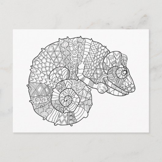 Chameleon Zendoodle Postkarte (Vorderseite)