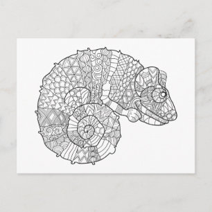 Chameleon Zendoodle Postkarte