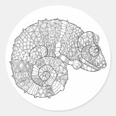Chameleon Zendoodle Runder Aufkleber (Vorderseite)