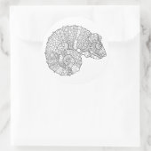 Chameleon Zendoodle Runder Aufkleber (Tasche)