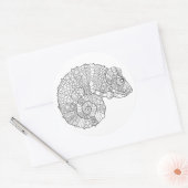 Chameleon Zendoodle Runder Aufkleber (Umschlag)