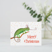 Chameleon zu Weihnachten. Postkarte (Stehend Vorderseite)