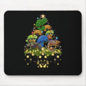 Chameleons Christmas Tree Lights Holiday Chameleon Mousepad (Vorne)